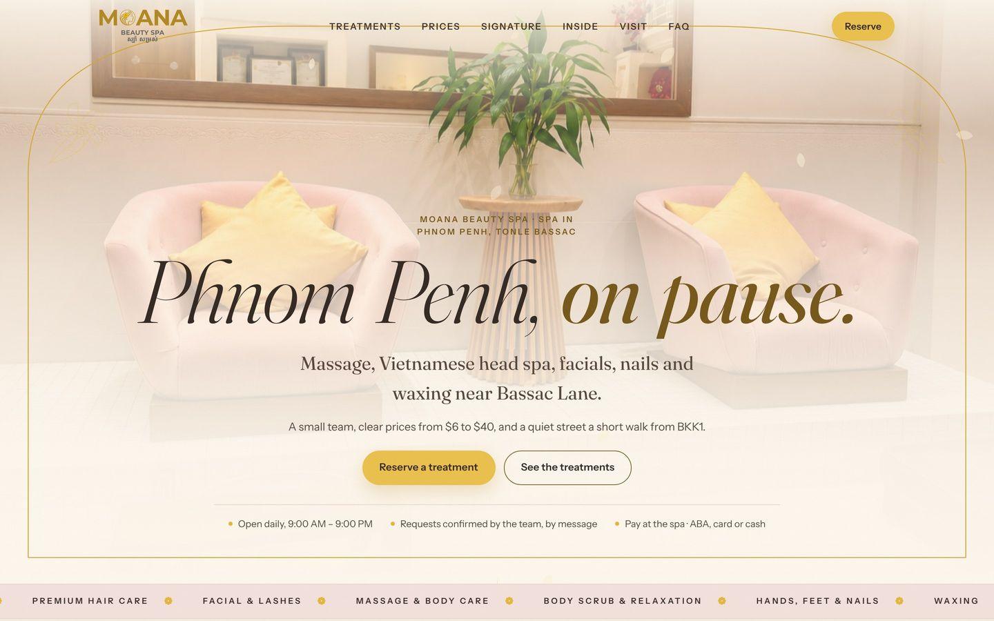 Example of a live website designed by Atelier Penh in Phnom Penh